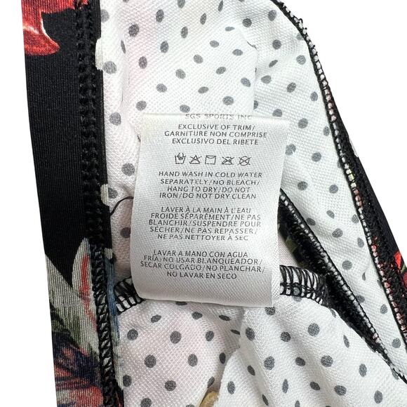 Body Glove Sweety Scoop Ruffle Strap Bikini Top M Black Floral Incognito Resort - Picture 9 of 10